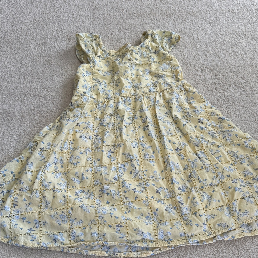Abercrombie Kids Light Yellow and Blue Patterned Dress